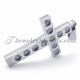 Elegantní Titanový Přívěsek S Křížkem A Kamínky