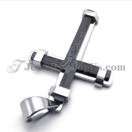 Nádherný Černý Titanový Přívěsek S Křížkem