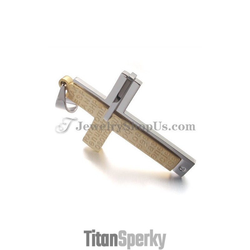 Nádherný Zlatý Kříž Z Titanu