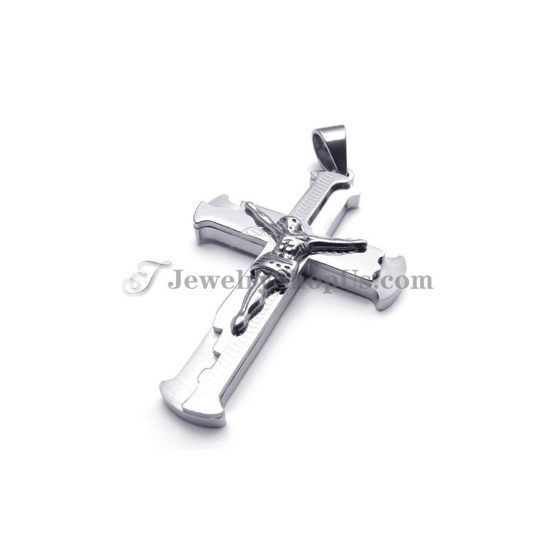 Klasický Titanový Přívěsek S Ježíšovým Křížem