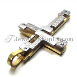 Módní Zlatý Titanový Přívěsek S Křížkem