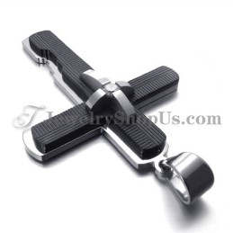 Černý Titanový Přívěsek S Křížem