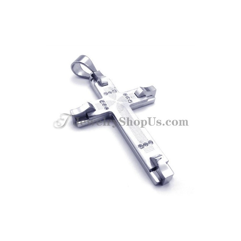 Nádherný Titanový Přívěsek S Křížkem A Kamínky