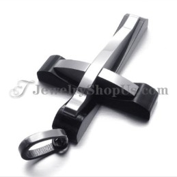 Elegantní Titanový Přívěsek S Černým Křížem