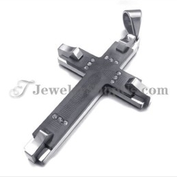 Nádherný Černý Titanový Přívěsek S Křížkem A Kamínky
