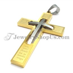 Elegantní Zlatý Kříž Z Titanu