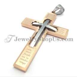 Elegantní růžový odstín Titanový Přívěsek S Křížkem