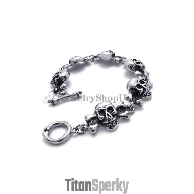 Módní Titanový Náramek S Lebkami