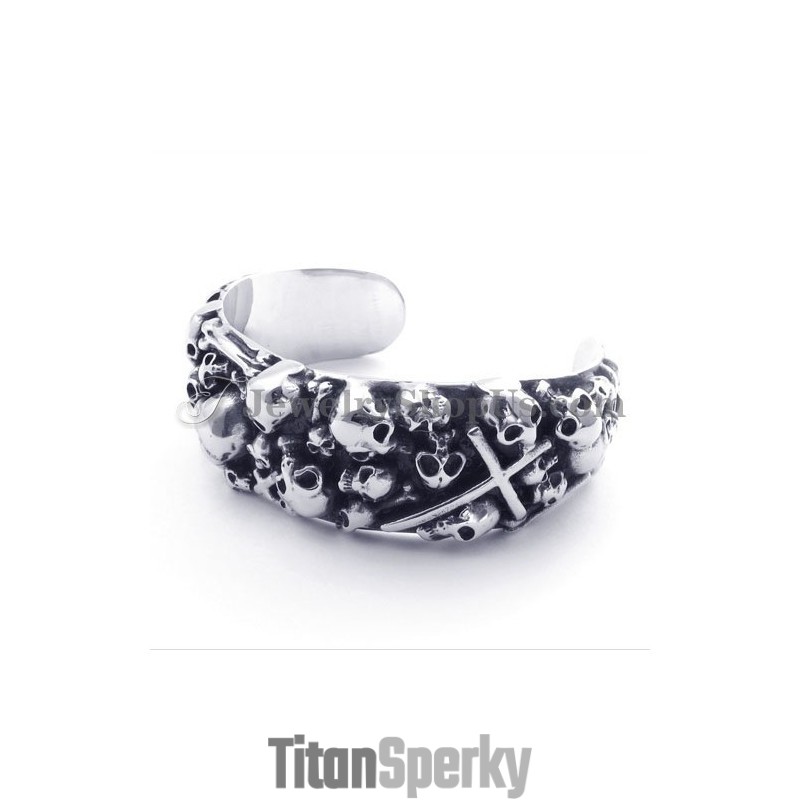 Titanový Náramek S Lebkami