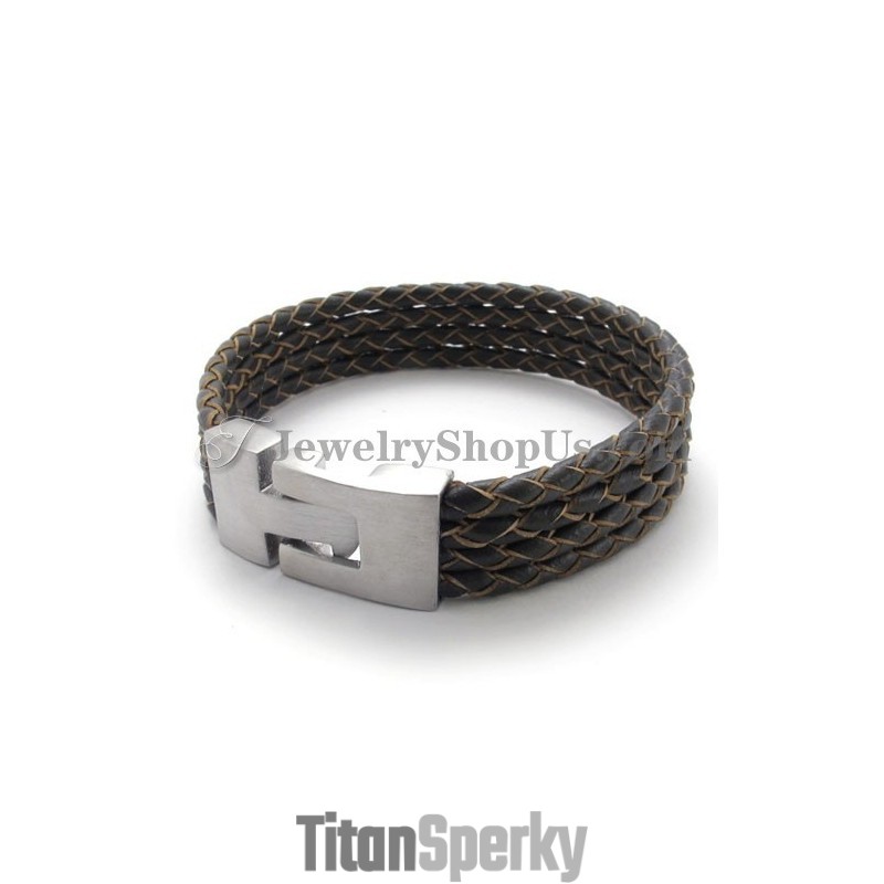 Elegantní Kožený A Titanový Náramek