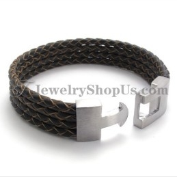 Elegantní Kožený A Titanový Náramek