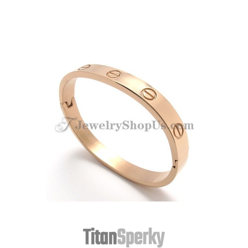 Elegantní Titanový Náramek Z Růžového Zlata Pro Ženy Elegantní Titanový Náramek Z Růžového Zlata Pro Ženy
