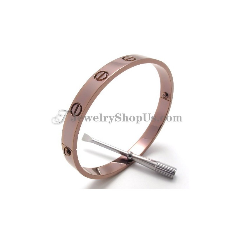 Elegantní Titanový Náramek Z Růžového Zlata Pro Ženy Elegantní Titanový Náramek Z Růžového Zlata Pro Ženy