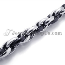 Elegantní Černo-Stříbrný Titanový Náhrdelník