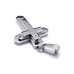 Pánský Stříbrný Náhrdelník S Křížem A Přívěskem Z Čistého Titanu