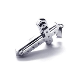 Pánský Stříbrný Náhrdelník S Křížem A Přívěskem Z Čistého Titanu