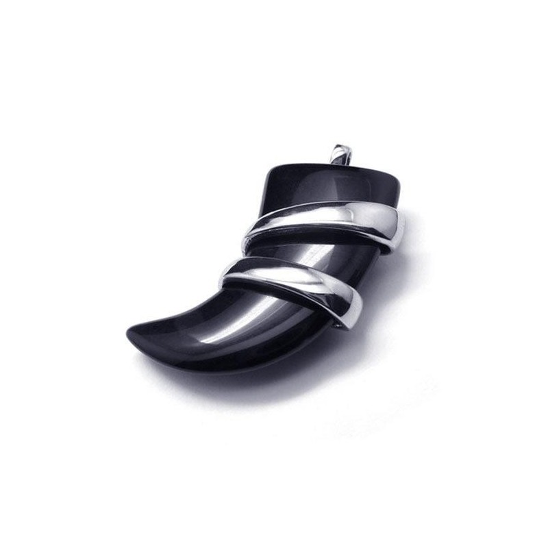 Pánský Náhrdelník S Přívěskem A Kopím Z Čistého Titanu A Onyxu