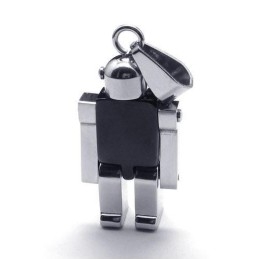 Pánský Černý v kovově šedé barvě Robotický Přívěsek Z Čistého Titanu