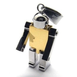 Pánský Náhrdelník S Robotickým Přívěskem Z Čistého Titanu Zlatého Tvaru (Nový)