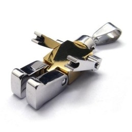 Pánský Náhrdelník S Robotickým Přívěskem Z Čistého Titanu ve žluté barvě Tvaru (Nový)