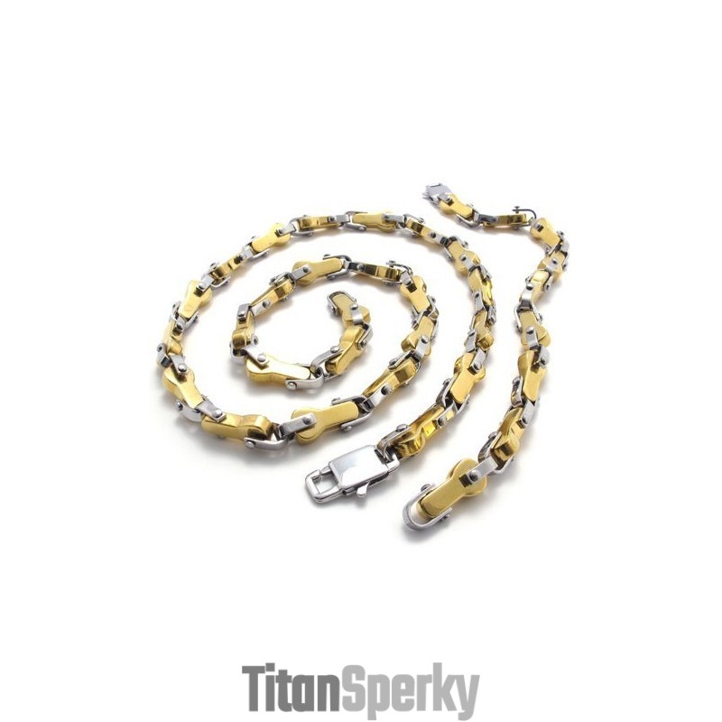 Moderní Design, Barva, Brilantnost, Stabilní Kvalita, Titanové Šperky, Sada Včetně Náhrdelníku A Náramku