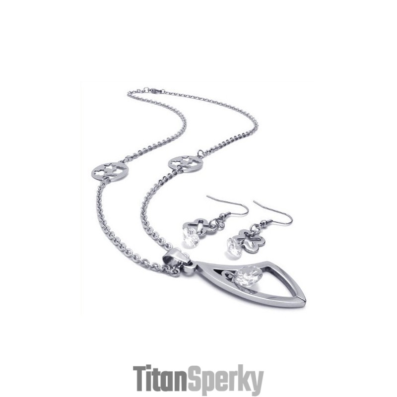 Atraktivní Design, Barva, Zářivost, Vysoce Kvalitní Titanová Sada Šperků Včetně Náhrdelníku, Přívěsku A Náušnic