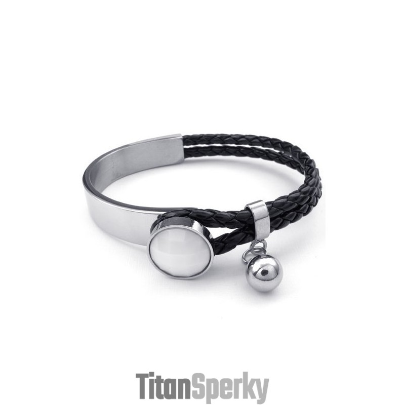 Jemně Zpracovaný Jemný Barevný Kožený Náramek Vynikající Kvality Z Titanu