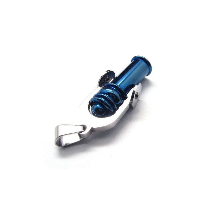 Pánský Modrý Náhrdelník S Přívěskem Cannon Z Čistého Titanu 6466